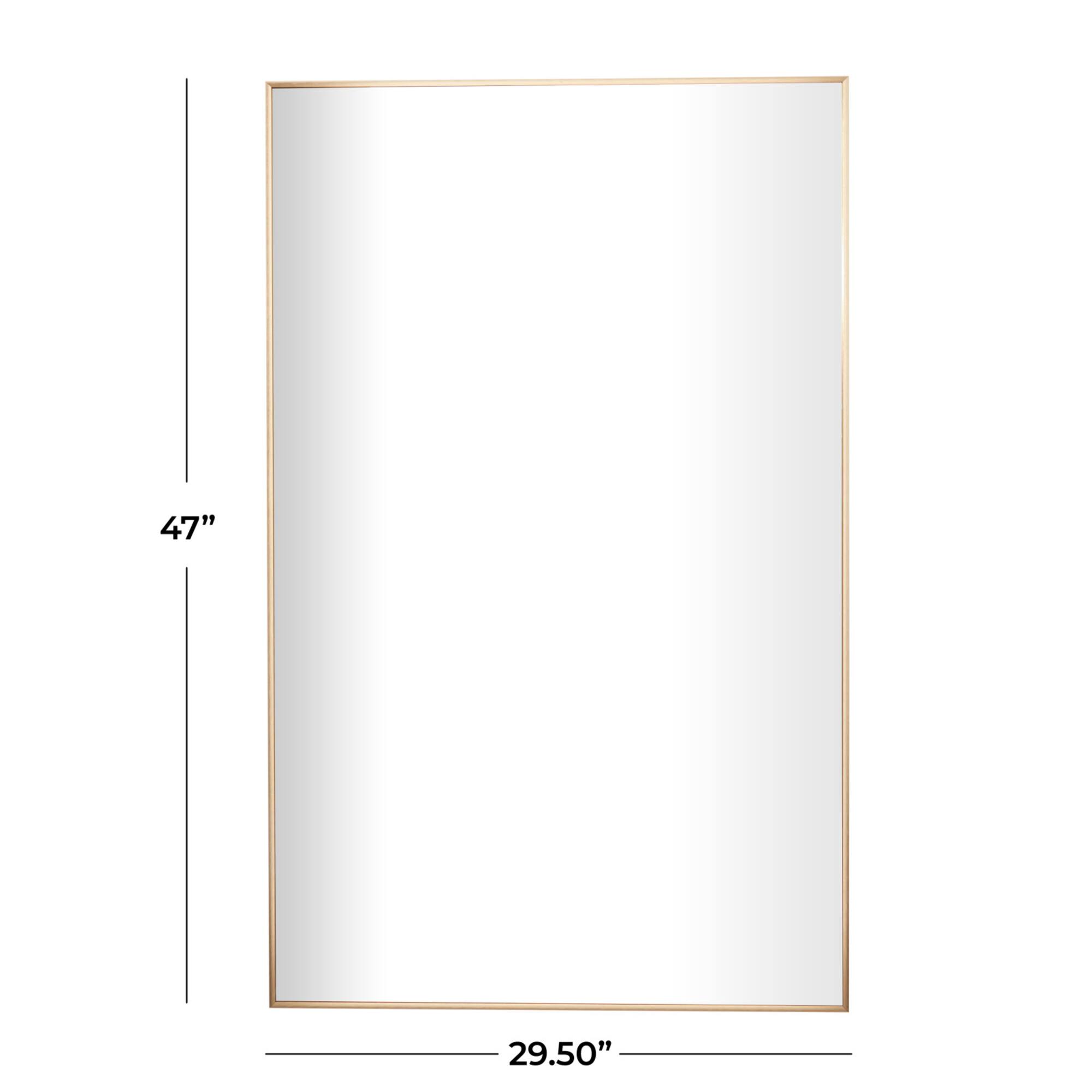 Gold Metal Glam Wall Mirror, 30" x 1" x 47"